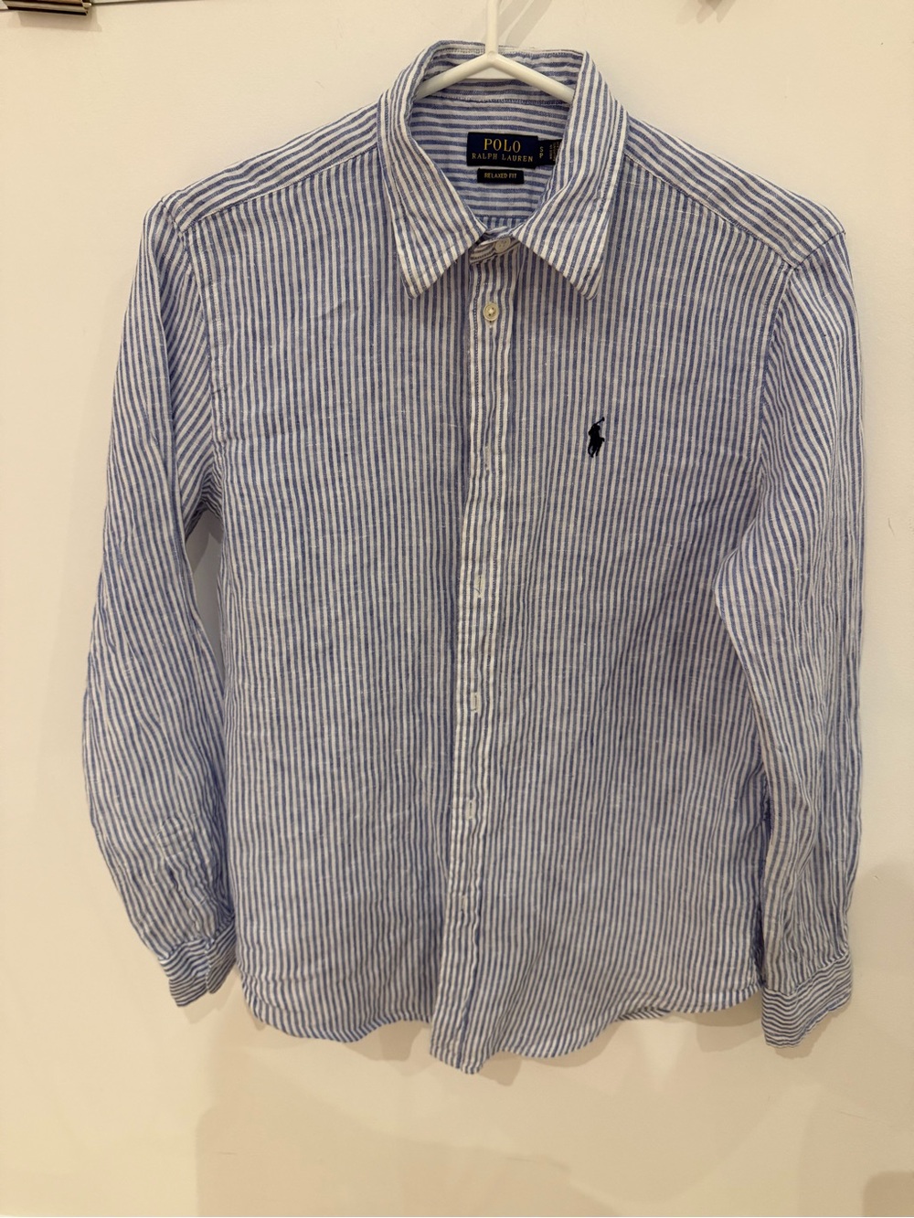 Ralph Lauren Blue & White Striped Button-Down Shirt
